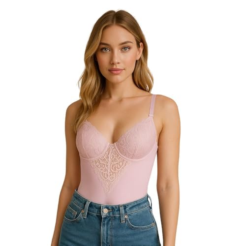 Body Feminino Sem Bojo com Aro Microfibra detalhe Renda Juliete (ROMANCE, M)