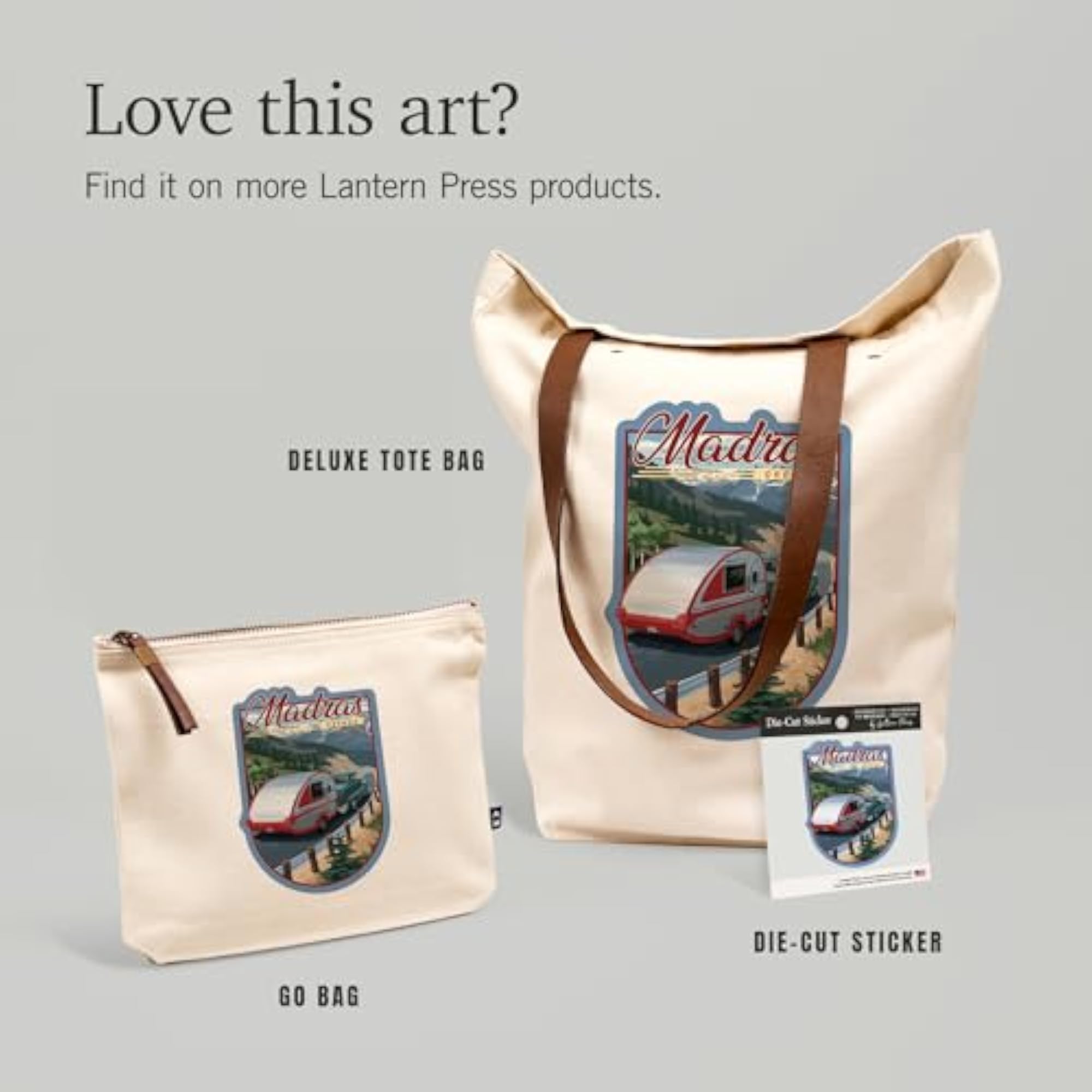 Retro Camper 100% Cotton Canvas Travel Accessory Bag