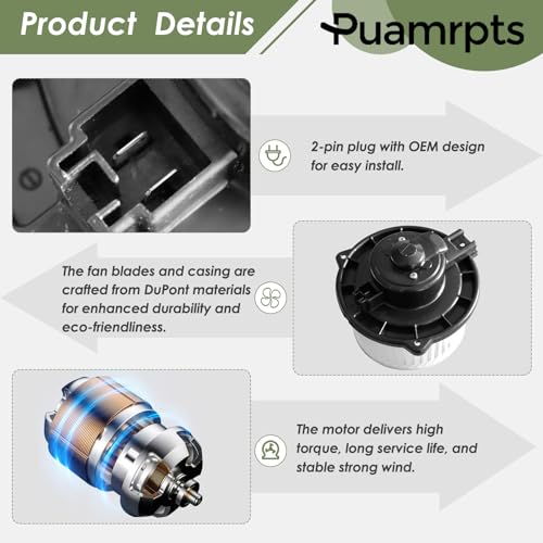 Image of AC Heater Blower Motor Compatible with Toyota Vehicles - Camry 1997-2001, Solara 1999-2003 - Replace# 8710306021, 700053