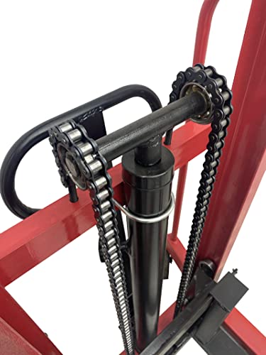 Techtongda Manual Hydraulic Hand Pump Stacker Pallet Stacker Lift Truck Hydraulic Lift Handling Tools With 2200Lbs Capacity 63" Lift Height For Single Sided Pallet #TOP3