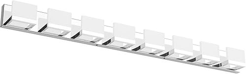 Miniatura 1 de Tipace 8 luces LED modernas cromadas para tocador de baño, iluminación de pared arriba y abajo, lámparas LED de baño sobre espejo (luz blanca 6000 K)