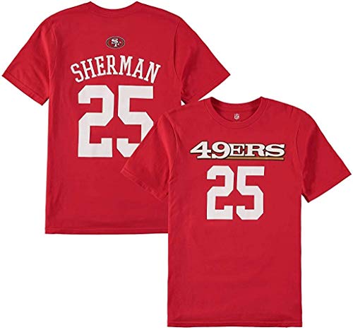 OuterStuff Richard Sherman San Francisco 49ers NFL Boys Youth 8-20 Red Mainliner Official