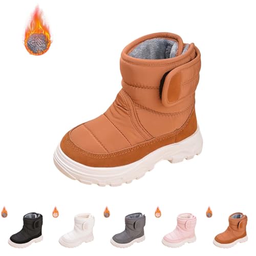 Kids Snow Boots for Boys Girls Winter High Top Non-Slip Shoes Cold Weather Faux F𝘂r Lined Kids Rain Girl Chukka Boot4