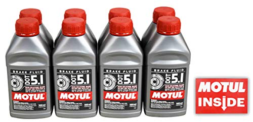 Motul 100951 Set of 8 DOT 5.1 Brake Fluid 500-Milliliter Bottles