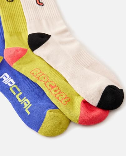 Rip Curl Men's 3 Pack of Retro Crew Socks4