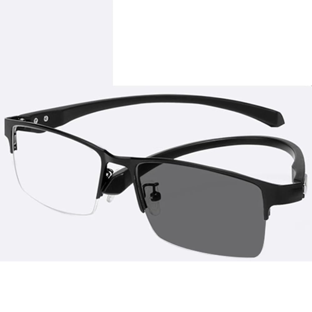 NILZA Halbrand Lesesonnenbrille Geschäft Lesebrille 1,5 2,5 Sonnenbrille Halber Sonnenleser Brillen Multifokale Lesehilfe Brille Unisex (Size : 2.0X)