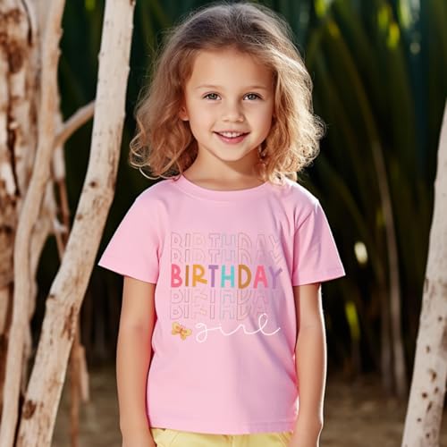 Image of Birthday Girl Shirt 2nd 3rd 4th 5th 6th 7th Girls Birthday Tshirts Cotton Short Sleeve Tee Tops Outfit