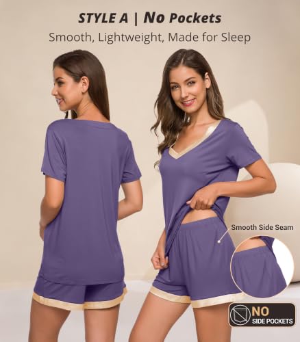 Image of WiWi Viscose from Bamboo Pajamas Set for Women Super Soft Short Sleeve Cooling Summer Plus Size Pjs Sets Sleepwear S-4X
