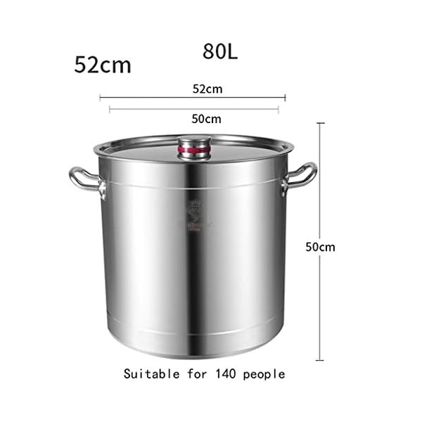 Lagertopf, 15-80L, Kommerziell/Haushalt, Edelstahl-Suppen-Eimer, GedÃ¤mpfter Topf-Eimer/Ãl-Speicher-Eimer Mit Deckel For Gasherd/Induktionskocher (Size : 80L) – Bild 3