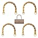 Langjiao Manici per Borse in Bambu,Manici Bamboo per Borse Uncinetto Artigianale, Oro Chiaro Manici di Ricambio Perfetto per Artigianale Fai da Te Maniglie Borsa Tote (4)…