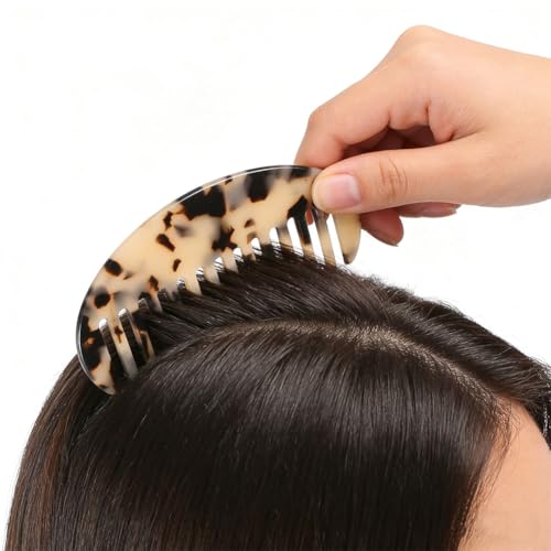 Peines amplios de carey 2 piezas para cabello grueso miniatura 2