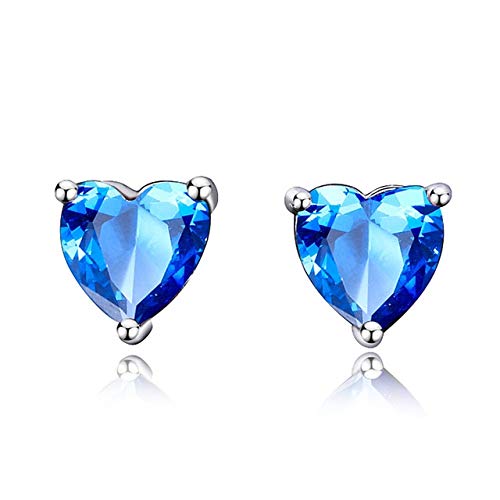Cœur romantique boucles d'oreilles argent 925 femme topaze ZH1YFD