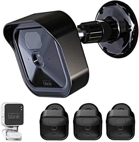 All-New Blink Outdoor Camera Housing and Mounting Bracket, 3 Pack Protective Cover and 360 Degree Adjustable Mount with Blink Sync Module Outlet Mount for Blink Camera Security System (Black)