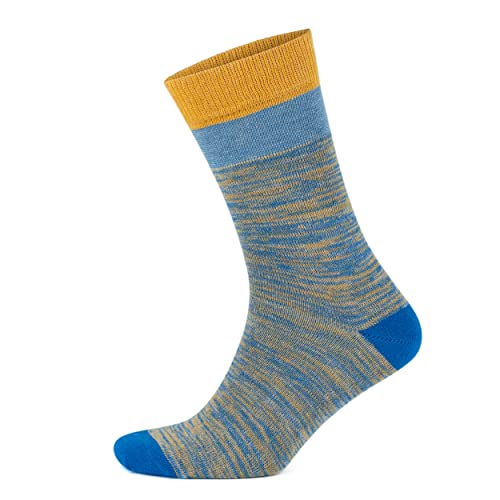 GoWith 3/6 Pairs Premium Cotton Crew Socks for Men, Soft Comfortable Lightweight Breathable Dress Socks with Gift Box3