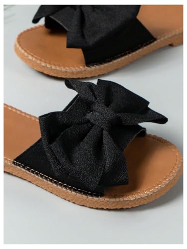 Image of GORGLITTER Women's Bow Flat Sandals Open Toe Slip On Slide Slipper Shoes