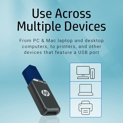 HP x900w USB 3.0 Flash Drive, 64GB, Gray/Blue - image 6
