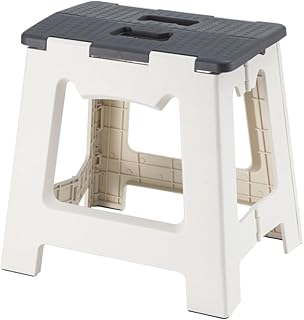 M Crumt 13'' Folding Step Stool for Adults and Kids Hold Up to 300 LB Non-Slip Folding Stools with Portable Handle Compact Collapsible Lightweight Foldable Step Stools for Kitchen, Bathroom(Gray)