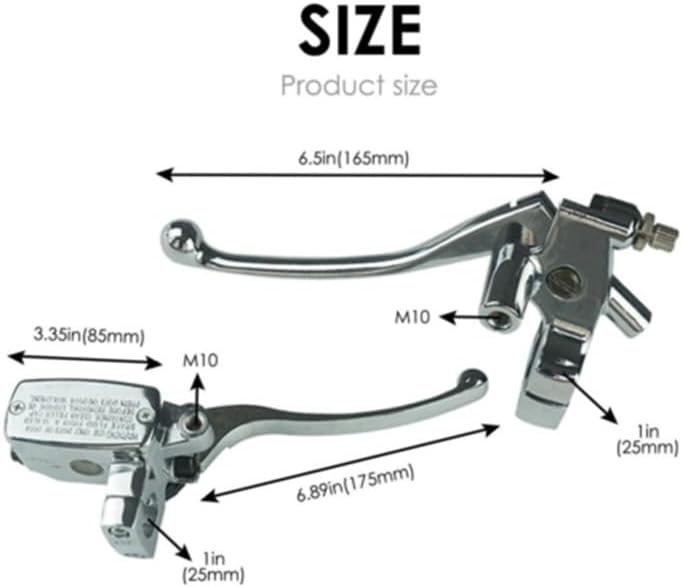 Motorcycle Handlebar LeversLever 25mm 1" Left Right Motorcycle Handlebar Hydraulic Brake Clutch Master Cylinder Reservoir Levers for Valkyrie GL1500 for Shadow