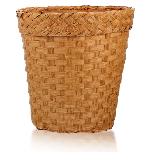 Toyvian Corbeille à Papier en Osier Rotin 13 Litres, Poubelle de Bureau Multifonction Panier de Rangement pour Salon et Bureau Couleur Aléatoire