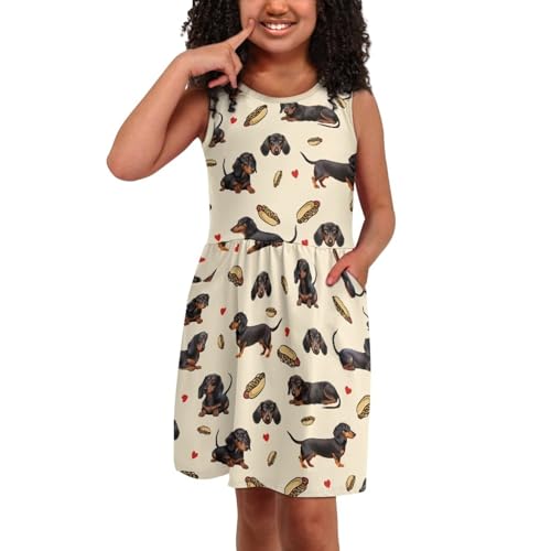 Little Girl Dress Sleeveless Casual Sundress Swing Birthday Party Dress with Pockets for Girls 2-14 Years4