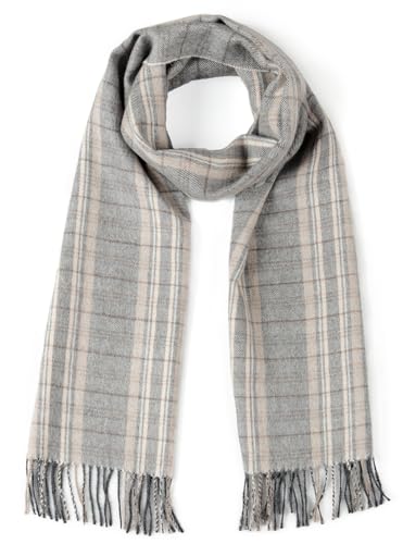 Tartan Plaid Flannel Scarf - 100% Baby Alpaca Wool - Colorful & Natural Plaid, Unisex