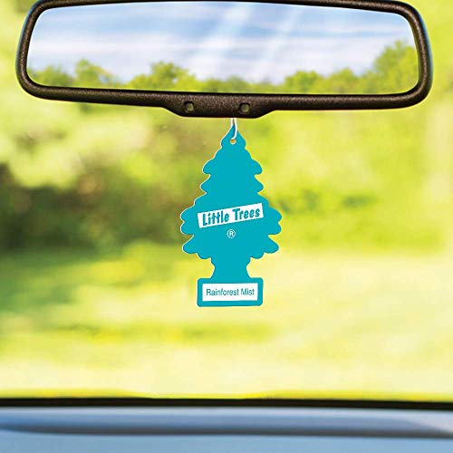 Image of Little Trees Cardboard Hanging Car, Home & Office Air Freshener, Rainforest Mist (Pack of 12)