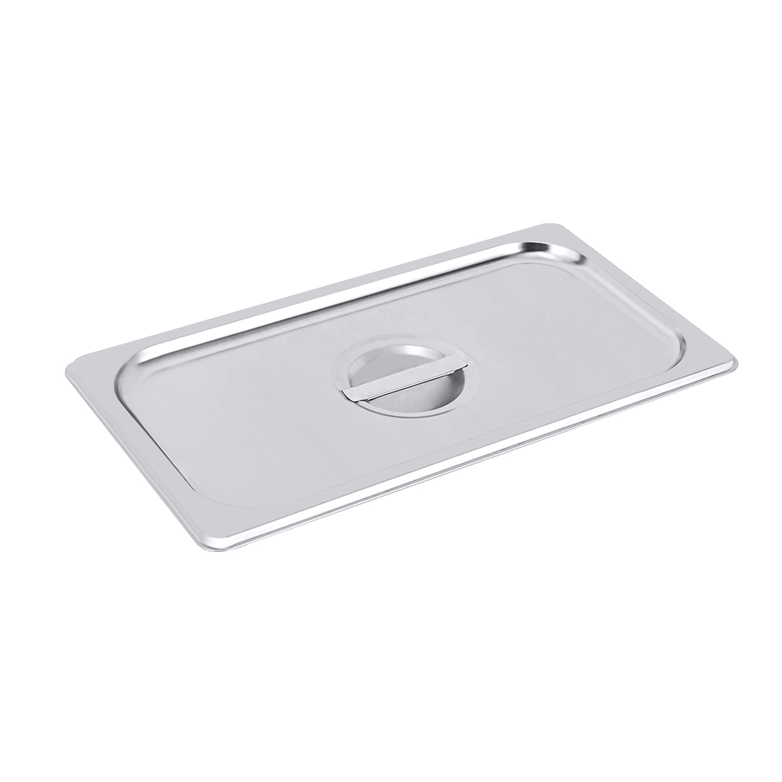Lot de 4 Bac Alimentaire GN 1/3 en Inox 5 L, 32,5 × 17,5 × 15 cm, Plat Gastronome Profond avec Couvercle, pour Buffet, Restaurant, Cantine