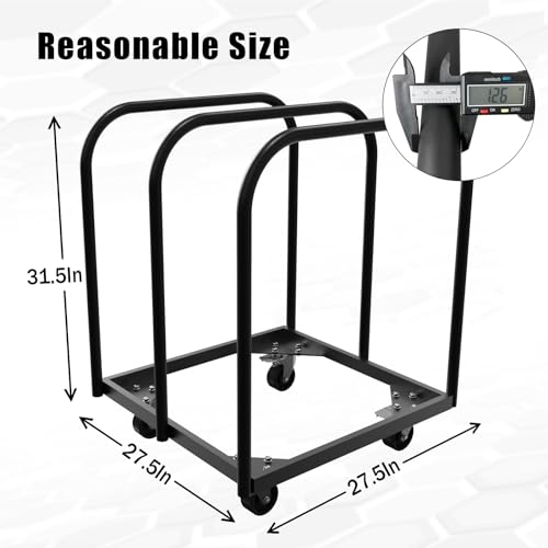 Folding Table Cart, 3 Pole Panel Cart with 4Inch Swivel Caster 8PCS Folding Table Storage Capacity Table Dolly with Gift-2PCS Straps and 4PCS EVA Mat to Store and Move Lumber,Box Etc.
