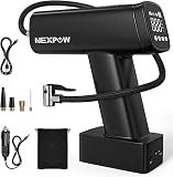NEXPOW Tragbarer Luftkompressor Mini Reifenpumpe 160PSI 7500mAh Elektrischer Luftpumpe 12V DC Wiederaufladbarer Fahrradpumpe Kompressor mit Digital LED für Auto Fahrrad Motorrad Bälle Autos, AutoOff