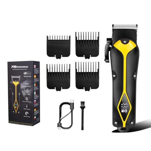 SVCEQZE Máquina De Cortar Pelo Eléctrica | Herramienta De Corte De Pelo Ajustable Con Pantalla LED | Cortapelos De Barbería Para El Cabello De Hombre - Para Aseo Recorte Barbería En Casa Uso Diario