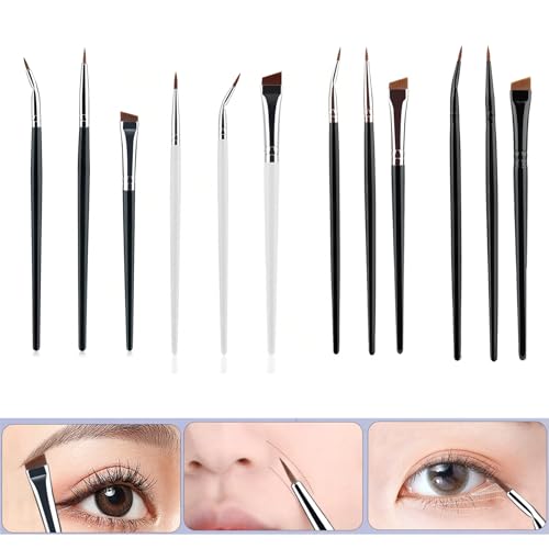 Fine Tip Angled Eyeliners Brushes With Wood Handle Makeup Brush For Detailed Looks Suitable For Various Occasion