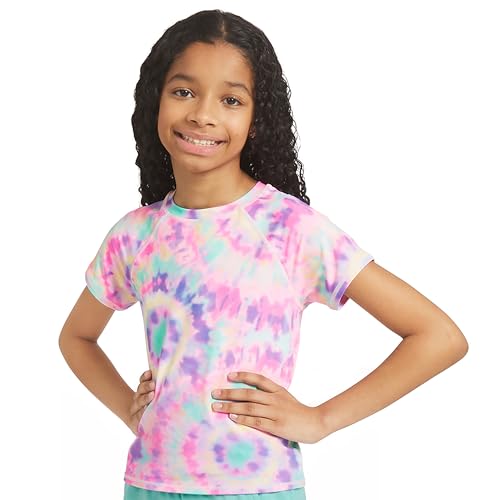 Image of Lands' End Girls' Swim UPF 50+ Short Sleeve Sun Tee Rash Guard Shirt