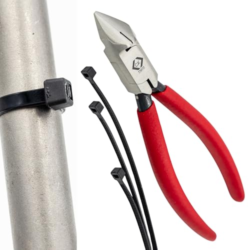 C.K Tools Cable Tie Installation Cutter Tensioning & Flush Cut Pliers for Plastic Cable Ties Patented Grip Premium Japanese Steel for Professional Electricians Aerospace Data Cabling CK T3970