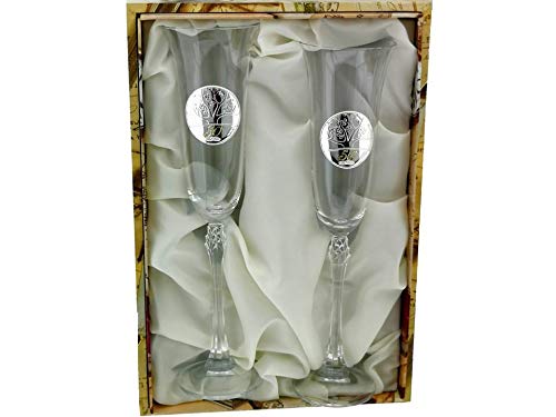 CRISTALERIA BOHEMIA Juego Set DE 2 Copas DE CHAMAPAN