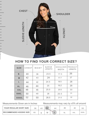 Image of Blessed Printed Women�s Full Sleeve Cotton Zipper Hoodie with Pockets | Regular Fit Hooded Sweatshirt Pullover for Winter, Casual, Outdoor, Travel & Everyday Wear