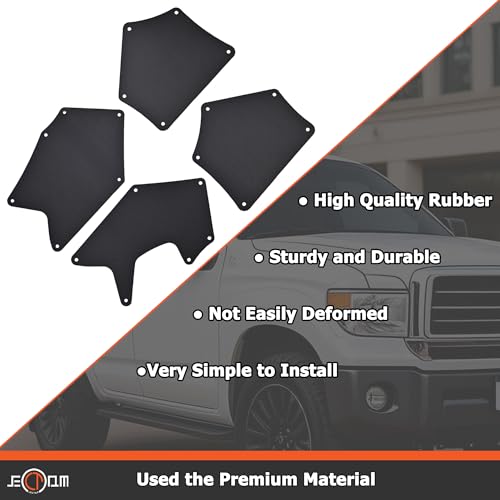Image of Front Splash Guards Fender Liner Shields with Clips Compatible with Toyota Sequoia Tundra Splash Shield Fender Liner Apron Seal Replace for 53739-0C020 53736-0C030 53737-0C030