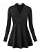 Becanbe Flowy Tops, Women's Shawl V-Neck Long Sleeve Shirt Casual Office Wear Flare Tunic Blouse Plus Size(Black,X-Large)