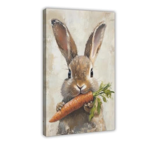 Toile Lapin de Pâques floral idée cadeau chambre unique