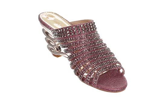 SIMPLY COUTURE Women's Strappy Rhinestone Slide Dress Sandal2