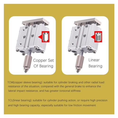 Vérin pneumatique TCLJ12-10 compact avec tige de guidage intégrée