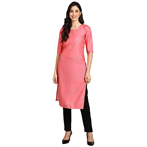 Image of Pinkmint Women's Crepe Floral Regular Kurta