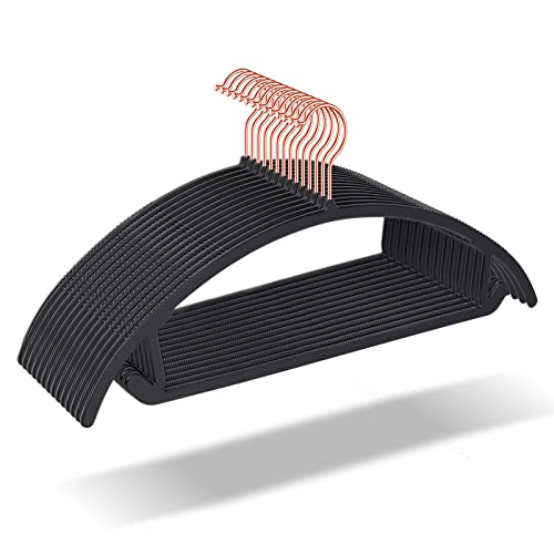 OIKA Hangers 50 Pack No Shoulder Bump - Space Saving Huggable Closet Hangers with 360° Rotating...