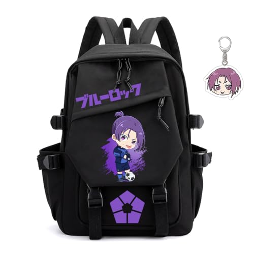 Blue Lock Backpack Women Men Unisex Nagi Sae Rucksack Shidou Bachira Backpack Hiori Kawaii Anime Bag (Reo Mikage-1)