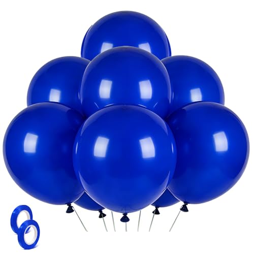 Image of Blue Balloons Blue Party Decorations 30 Pack 18 inch Round Royal Blue Balloons for Birthday Graduation Baseball Nautical 4th of July Independence Memorial Day Patriotic Party Decorations