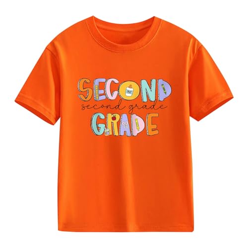 Girls 2nd Grade Shirt Back to School Outfits First Day of School Graphic Round Neck T-Shirts Kids Summer Tee Tops2