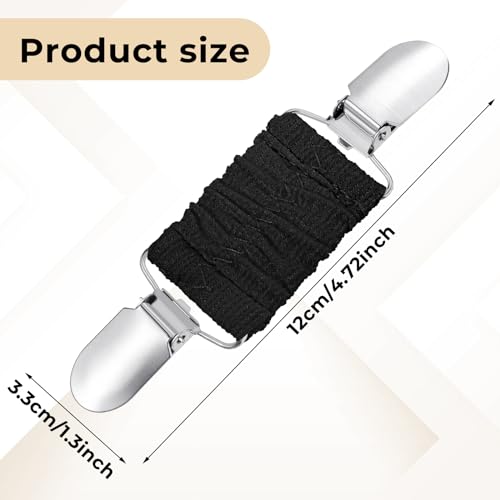 Image of Mabor 2Pcs Dress Clips Back Cinch, Elastic Shirt Clips for Women Clothing Dress Cincher Clip for Fitting Retro Cardigan Collar Clips Shawl Clip for Girls Dress Tightener Clip, Black, white