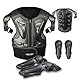 Kinder Dirt Bike Gear Motorrad Reiten Schutzausrüstung Motocross Rüstung Anzug Brust und Rücken Knie Ellenbogen Protektoren zum Radfahren (Schwarz)