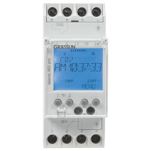 Intermatic Talento 882 Digital DIN Rail Mount 365-Day Time Switch with Intelligent Scheduling