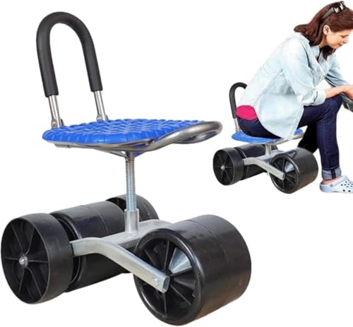Caywag 草取り 椅子園芸カート 腰掛け台車 園芸用カート 高さ調節 360度回転 回転式 作業イス タイヤ付き 農作業 イス チェア 草むしり 除草作業 家庭菜園