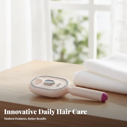 Image of Type-C Charging Oval Steam Hair Brush Handheld Steam Hair Brush Single-on Start Air-Padded Massage Comb Portable, Purple|Brushes & Combs|Health & Beauty